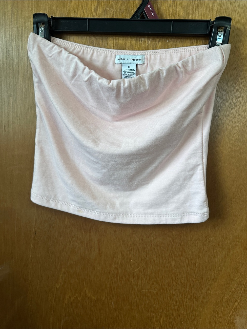 Together Soft Pink Strapless Tube Crop Top